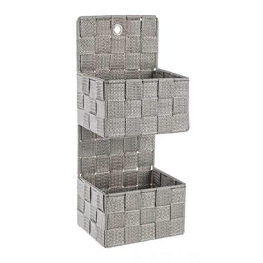 Porta Oggetti Parete 2 Posti Intreccio Nylon Beig