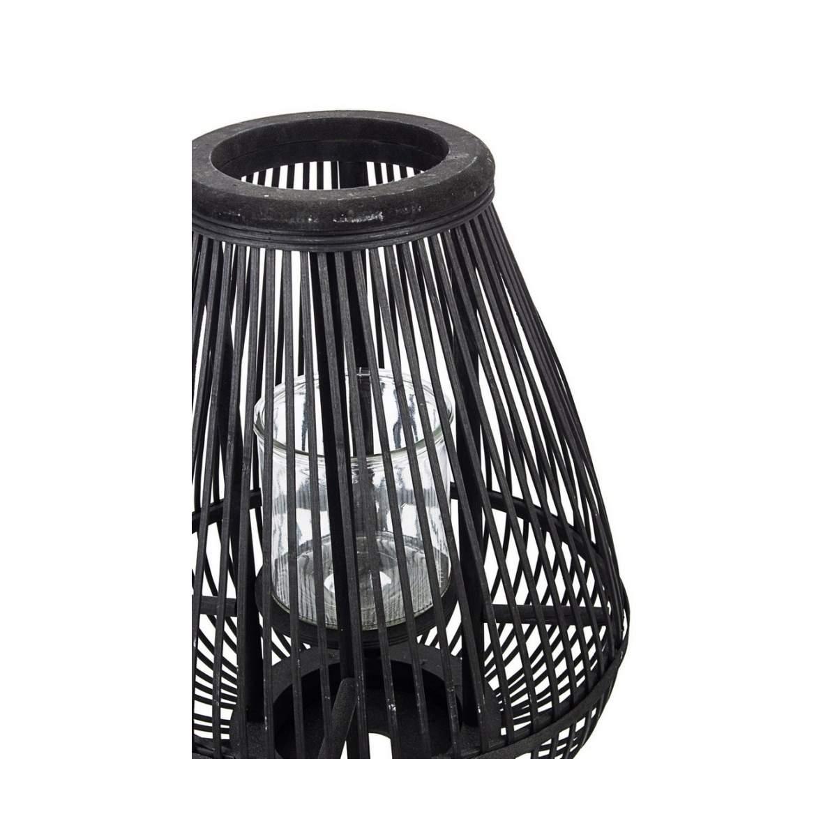 Lanterna Treppiede Bamboo Nero Cm.H78