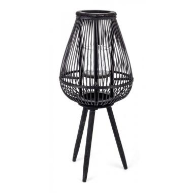 Lanterna Treppiede Bamboo Nero Cm.H78