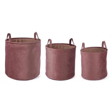 Portaoggetti Set pz.3 Velvet To Rosa | Bizzotto