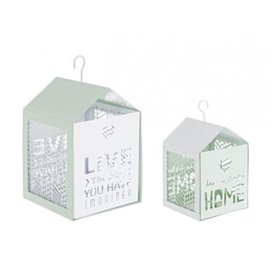 Lanterna Set pz.2 Armonia Verde-Bianco | Bizzotto