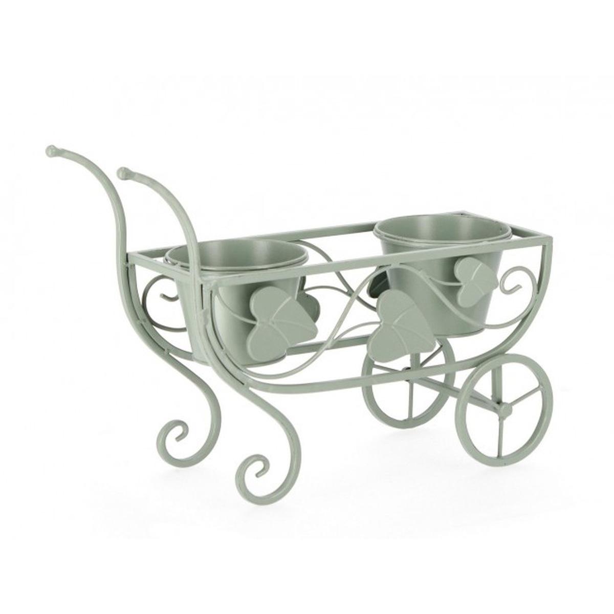 Portafiori 2 Posti Harriet To con Ruote Salvia | Bizzotto