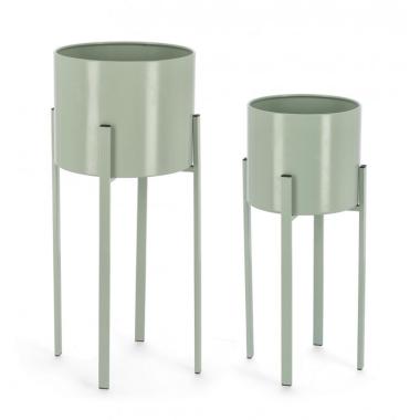 Portafiori Set pz.2 Ester Tondo Verde Salvia | Bizzotto
