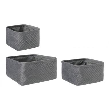 Portaoggetti Set pz.3 Averill Quadro Grigio | Bizzotto