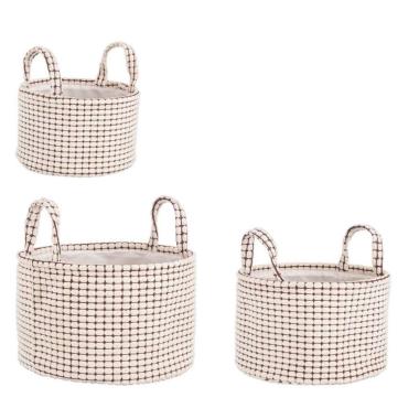 Cesto Set pz.3 con 2 Manici Nicky To Bianco | Bizzotto