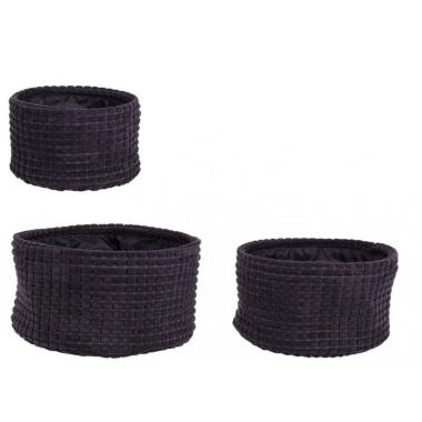 Portaoggetti Set pz.3 Nicky To Basso Nero | Bizzotto