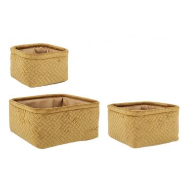 Portaoggetti Set pz.3 Averill Quadro Ocra | Bizzotto