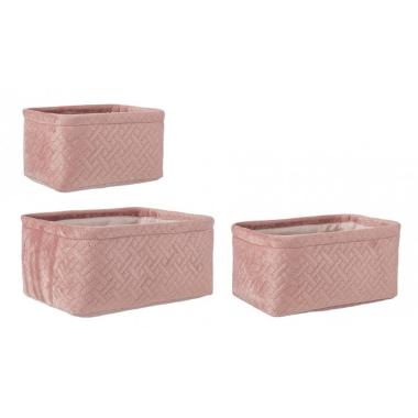 Portaoggetti Set pz.3 Averill Rettangolare Rosa | Bizzotto