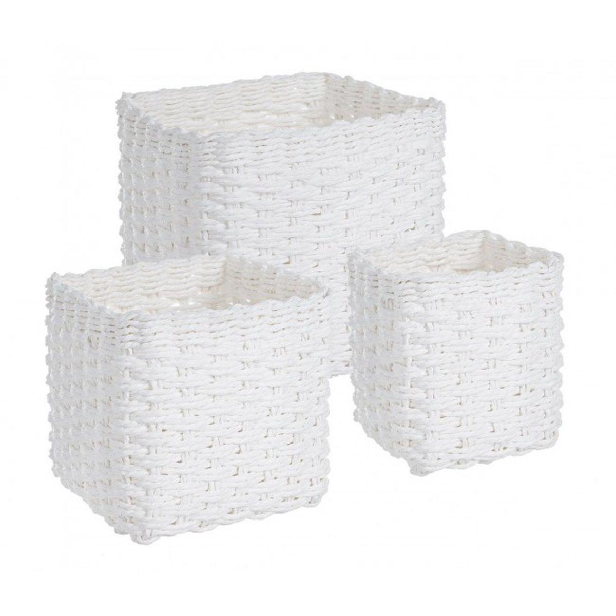 Cesto Set pz.3 Storage Carta Quadro Bianco | Bizzotto