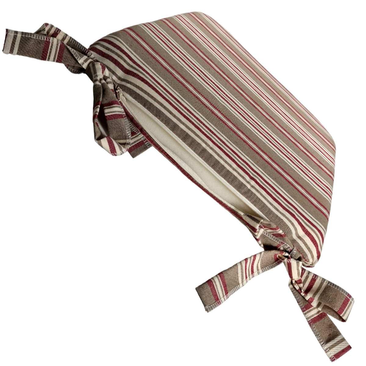 Cuscino Sedia Teflon Rayur Antimacchia Righe Rosso cm.37x37 | Alore Casa