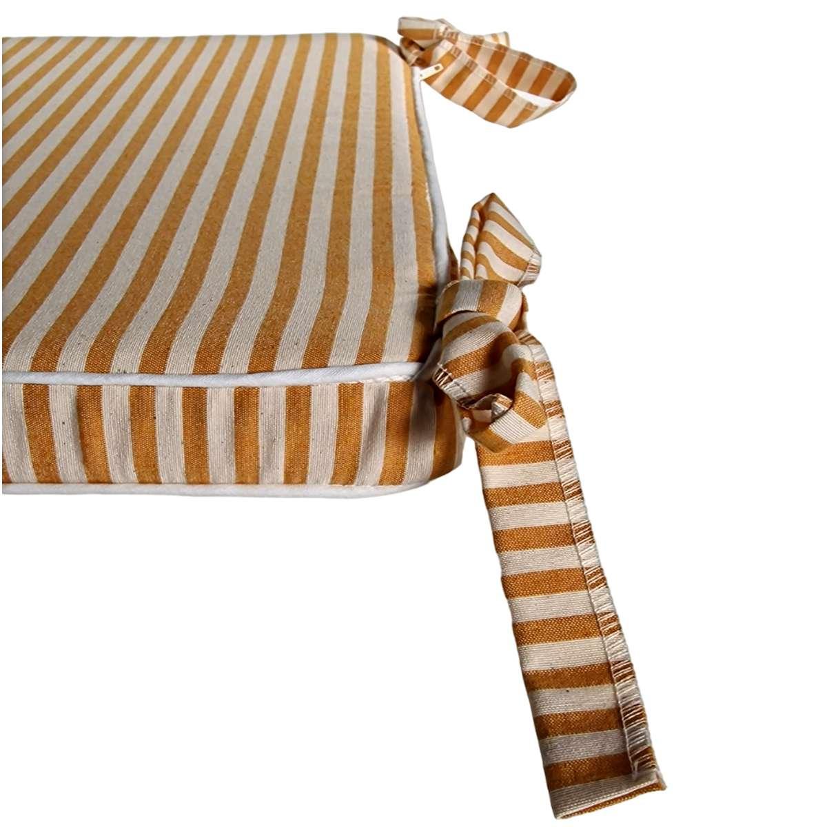 Cuscino Sedia Fianchetto Teflon Rayur Righe Giallo cm.40x39 | Alore Casa