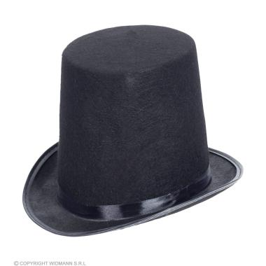 Cappello cilindro in feltro nero cm.20