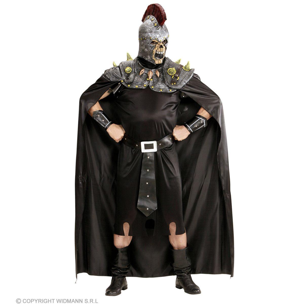 Costume Mantello Nero con Maschera Teschio e Centurione Romano