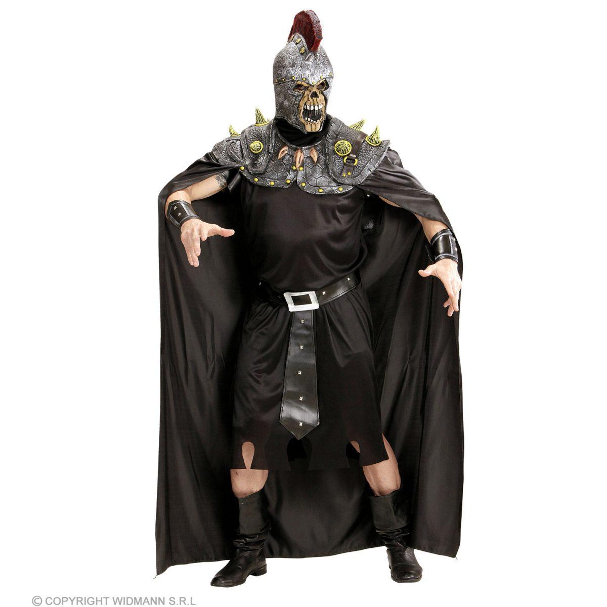 Costume Mantello Nero con Maschera Teschio e Centurione Romano