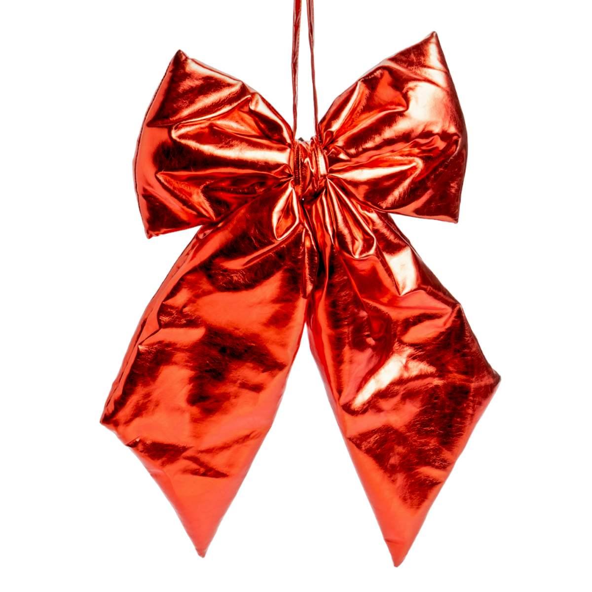 Decorazione Natalizia Fiocco Metallic Rosso cm.27x34 |Silani