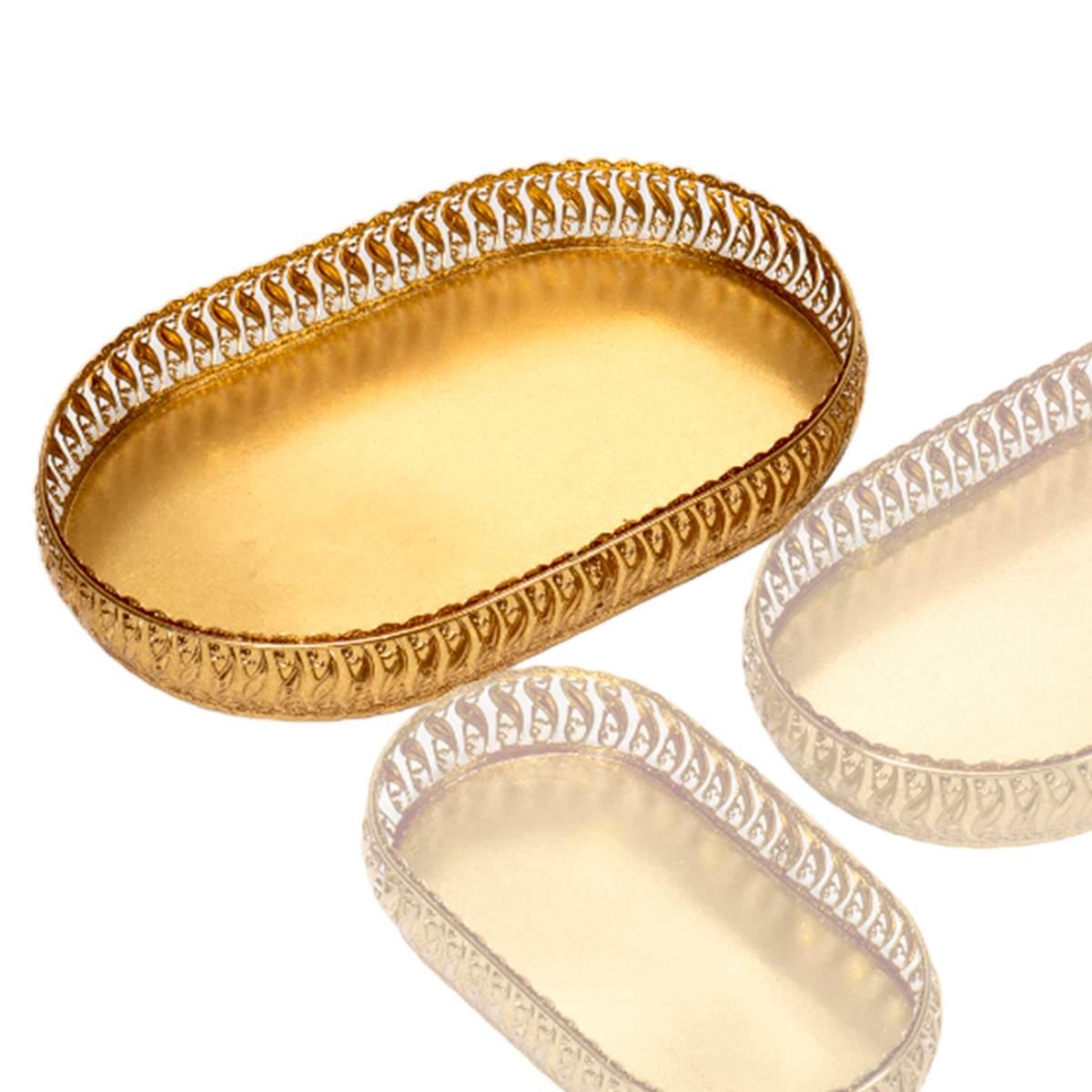 Vassoio Metallo Oro RetrÃ² Ovale cm.44x29 |Silani