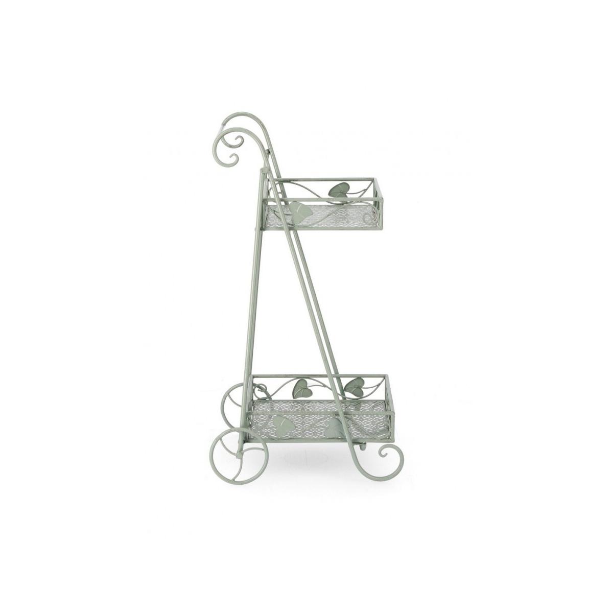 Portafiori 2 Posti Harriet Rettangolare Salvia con Ruote | Bizzotto