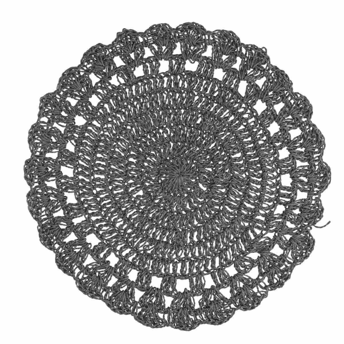 Tovaglietta Natalizia Sottopiatto Carta con Ricamo Grigia cm.Ã˜38 |Vacchetti