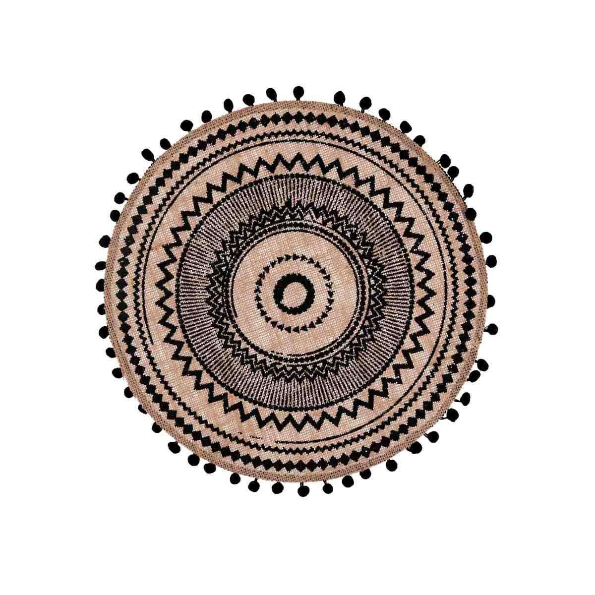 Sottopiatto Tavola Juta con Mandala Nero cm.Ã˜38 |Vacchetti