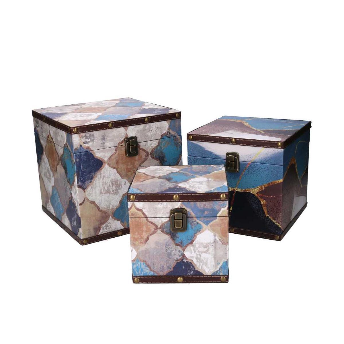 Baule Legno Quadrato Decoro Marocco cm.16xh16 | Vacchetti