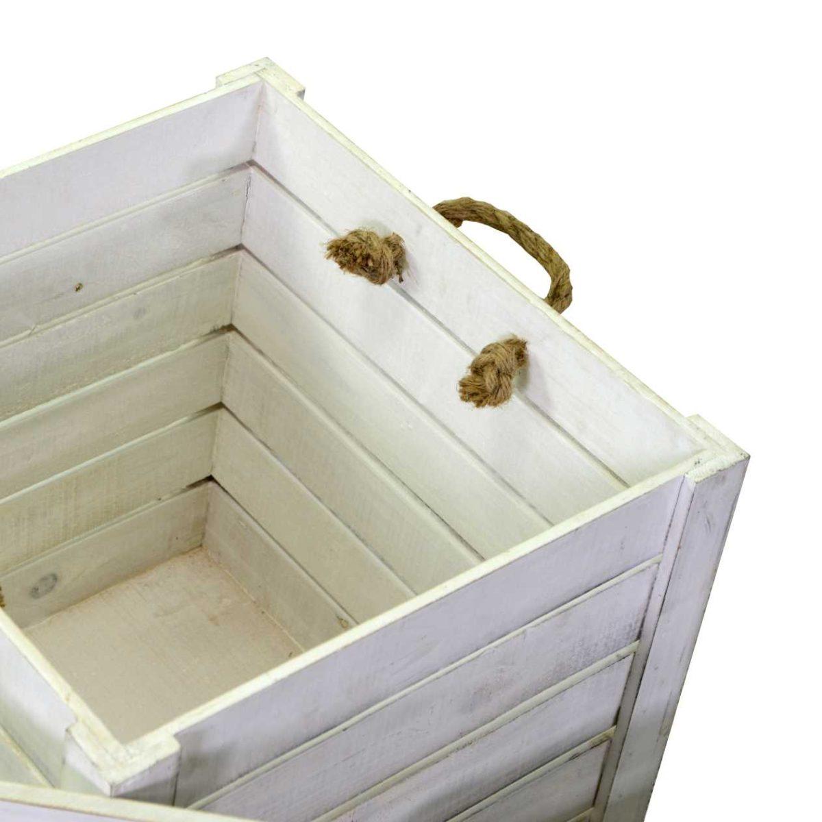 Scatola Portaoggetti Legno Bianca con Coperchio cm.35x35xh36,5 | Vacchetti