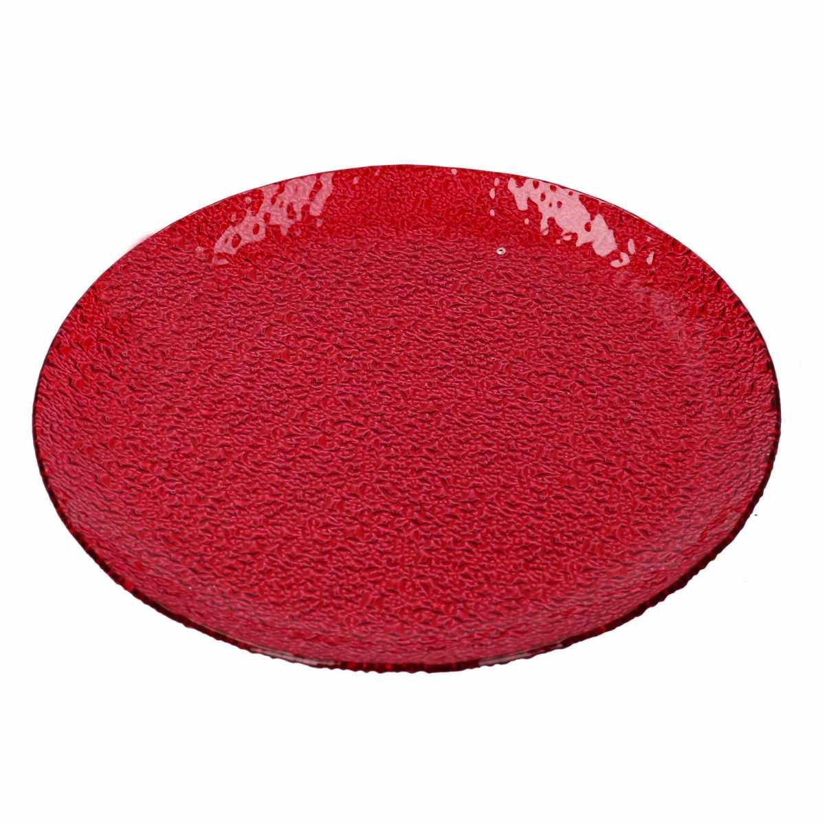 Piatto Tavola Vetro Rosso cm.Ã˜15 |Vacchetti