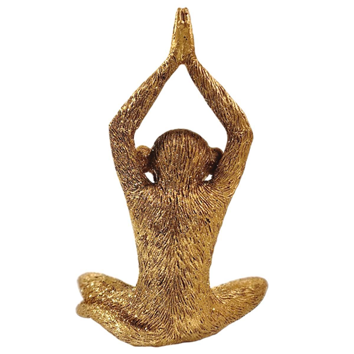 Decorazione Natalizia Resina Scimmia Seduta Oro cm.18 |Vacchetti