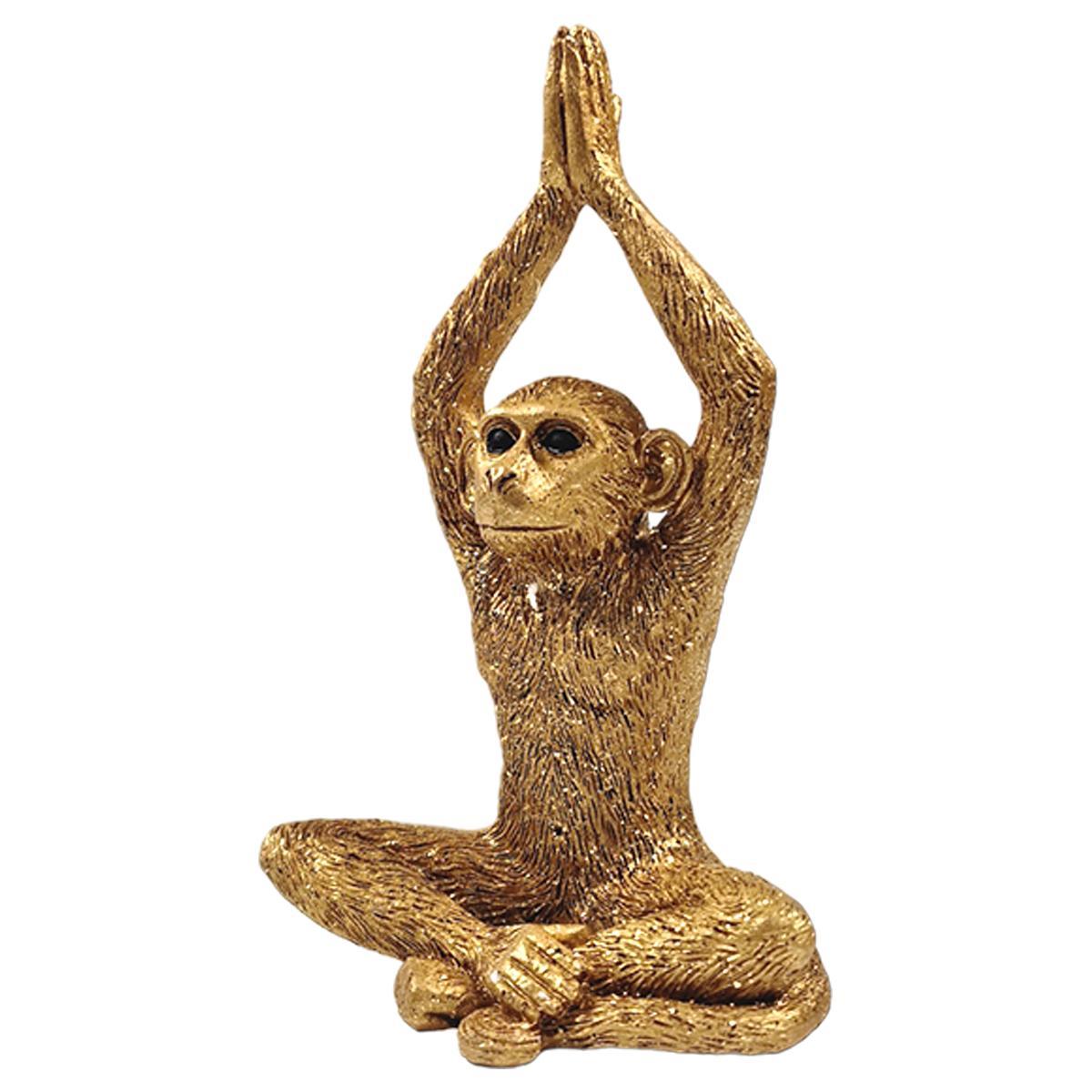 Decorazione Natalizia Resina Scimmia Seduta Oro cm.18 |Vacchetti