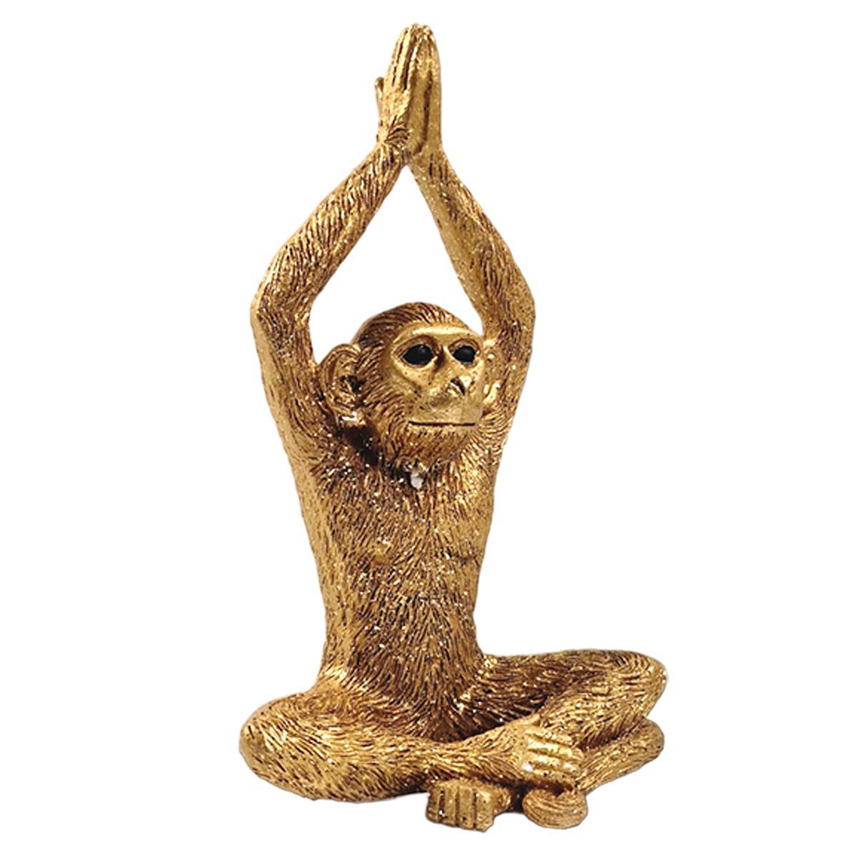 Decorazione Natalizia Resina Scimmia Seduta Oro cm.18 |Vacchetti