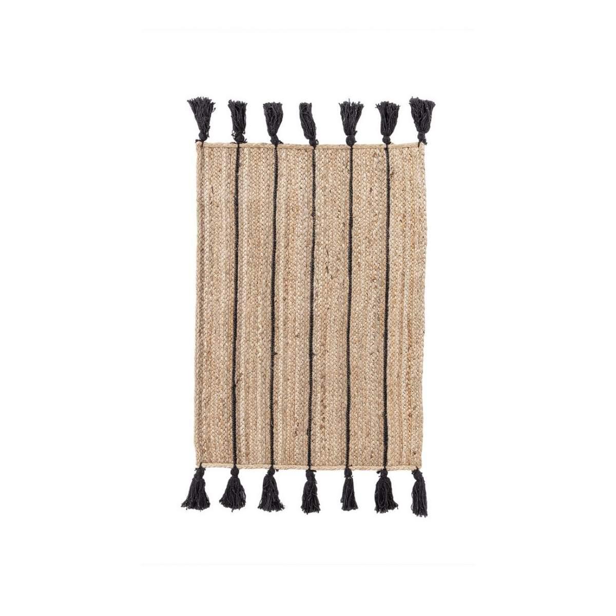 Tappeto Jalaja Natale Nero con Frangia cm.60x90 | Bizzotto