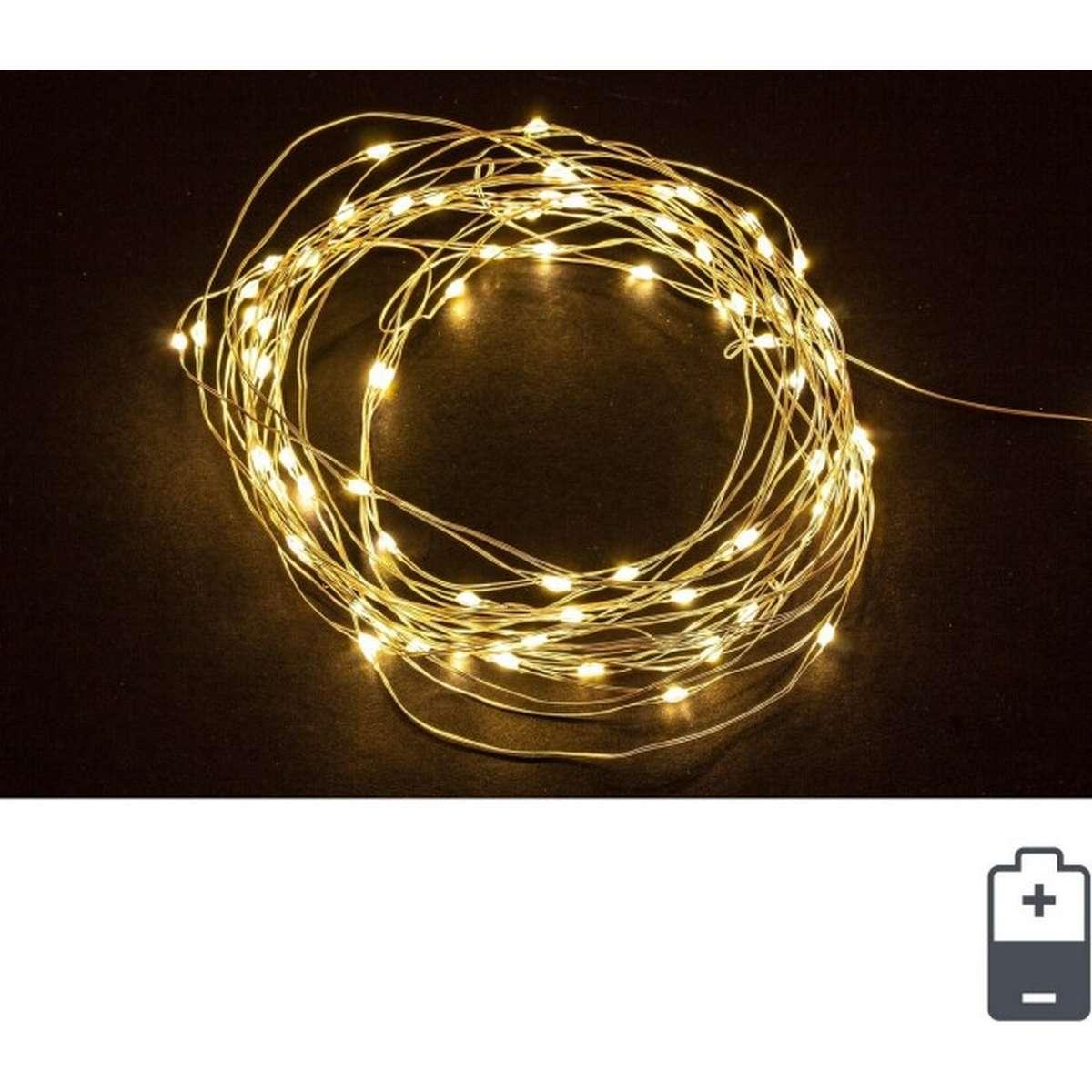 Luci Natale Esterno Batteria LED 40 Micro Bianco Caldo |Bizzotto