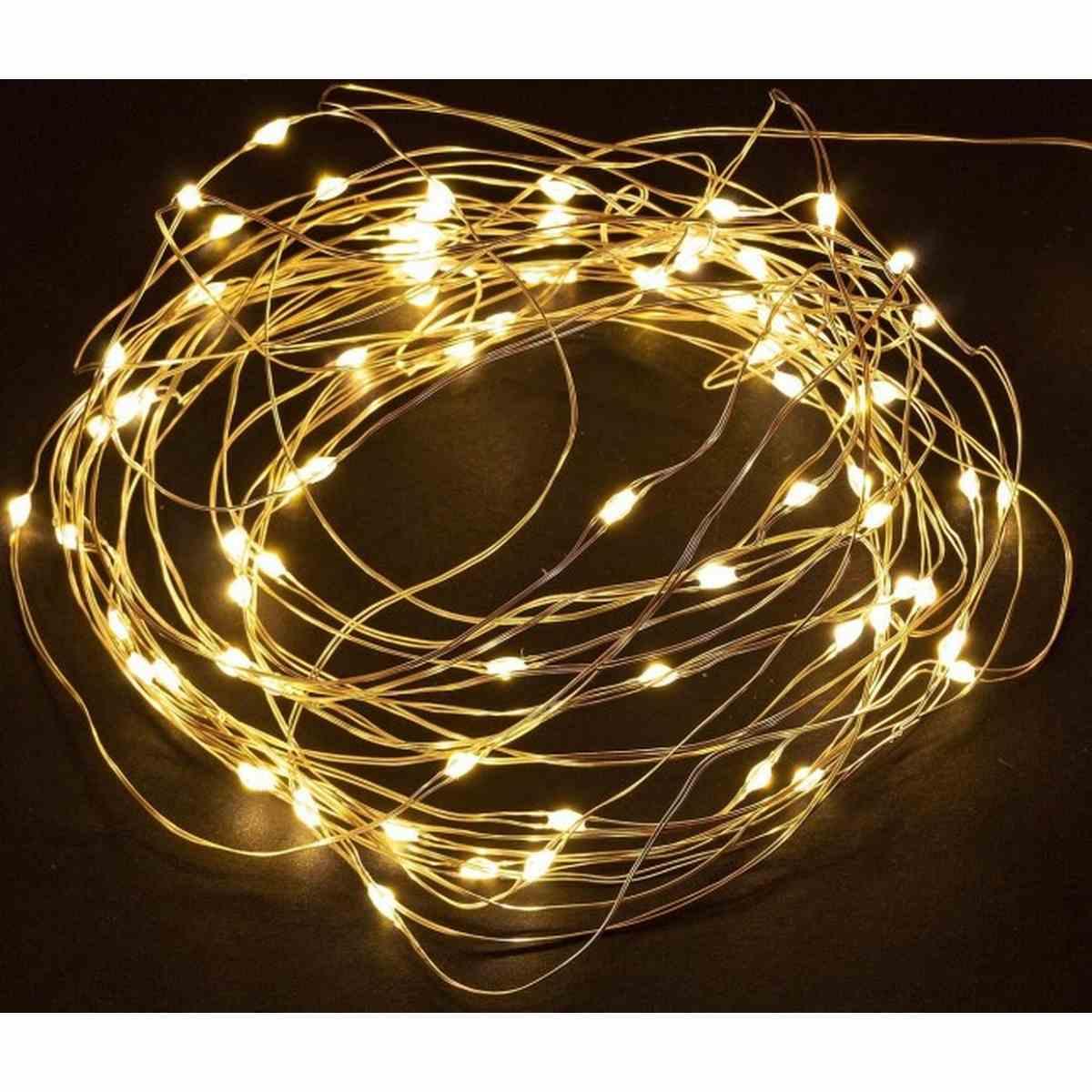 Luci Natale Esterno Batteria LED 40 Micro Bianco Caldo |Bizzotto