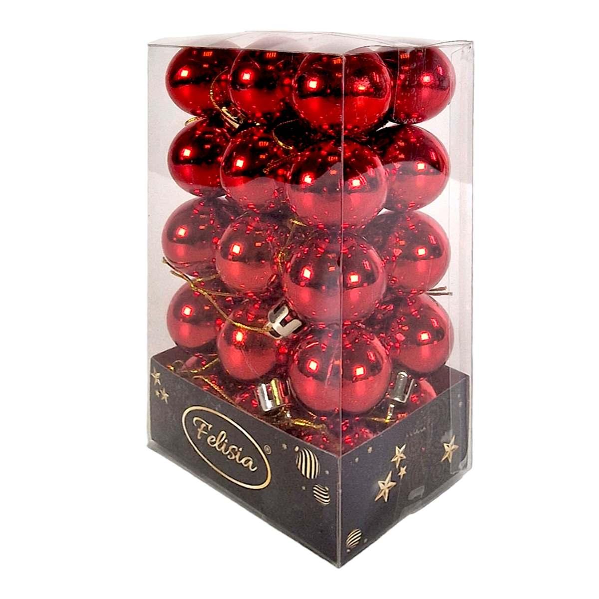 Pallina Natale cm.Ã˜3 Rosse Set pz.30 |Cometa Collections