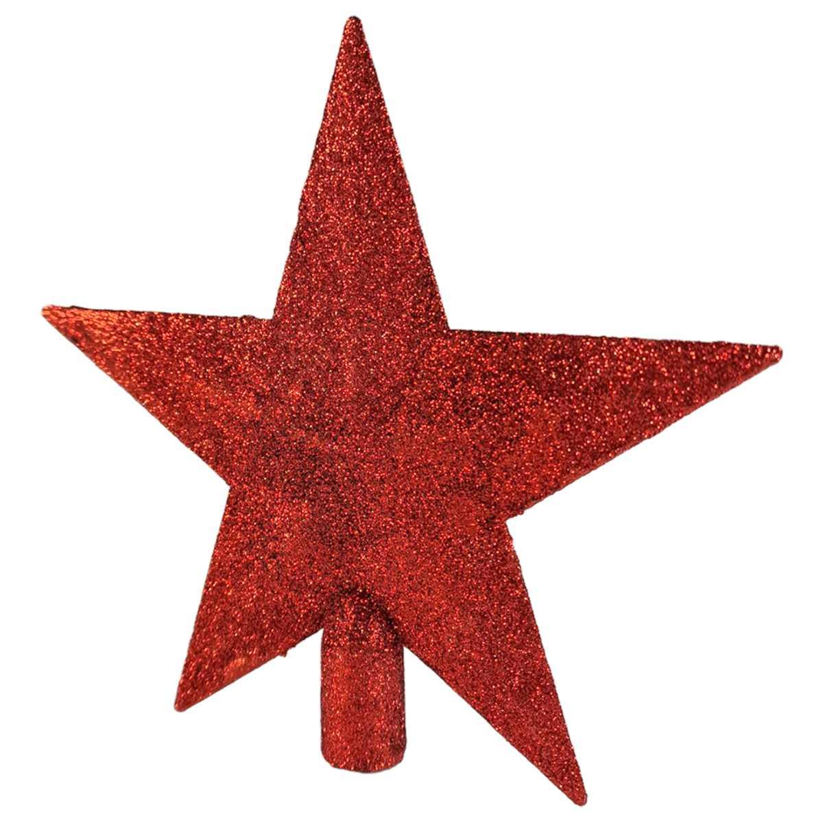 Puntale Albero cm.20 Stella Rossa Glitter