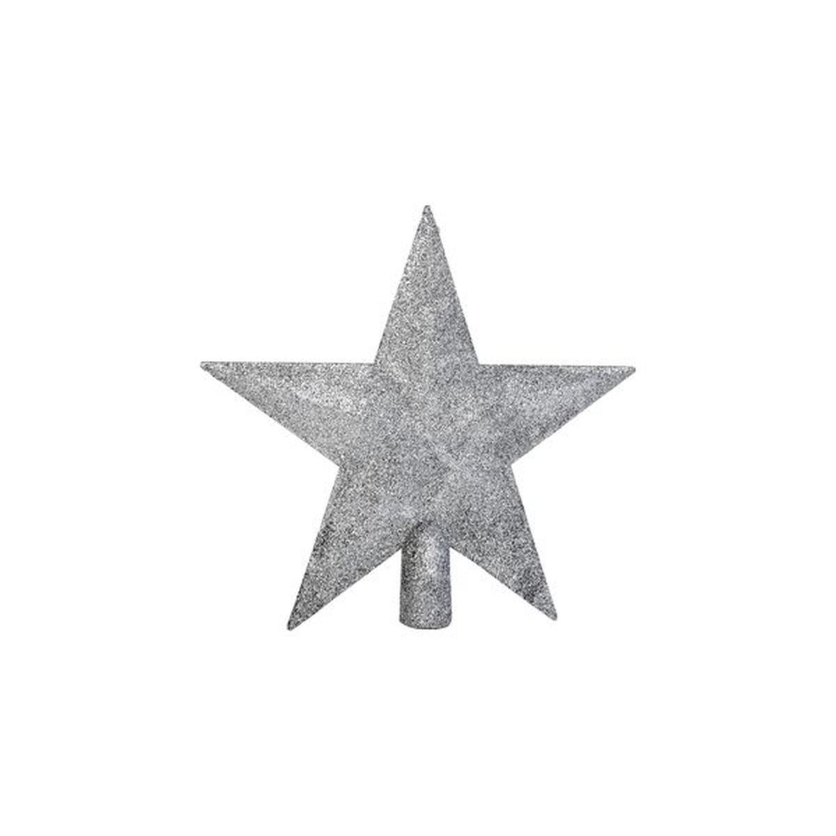 Puntale Albero Stella Argento Glitter cm.20