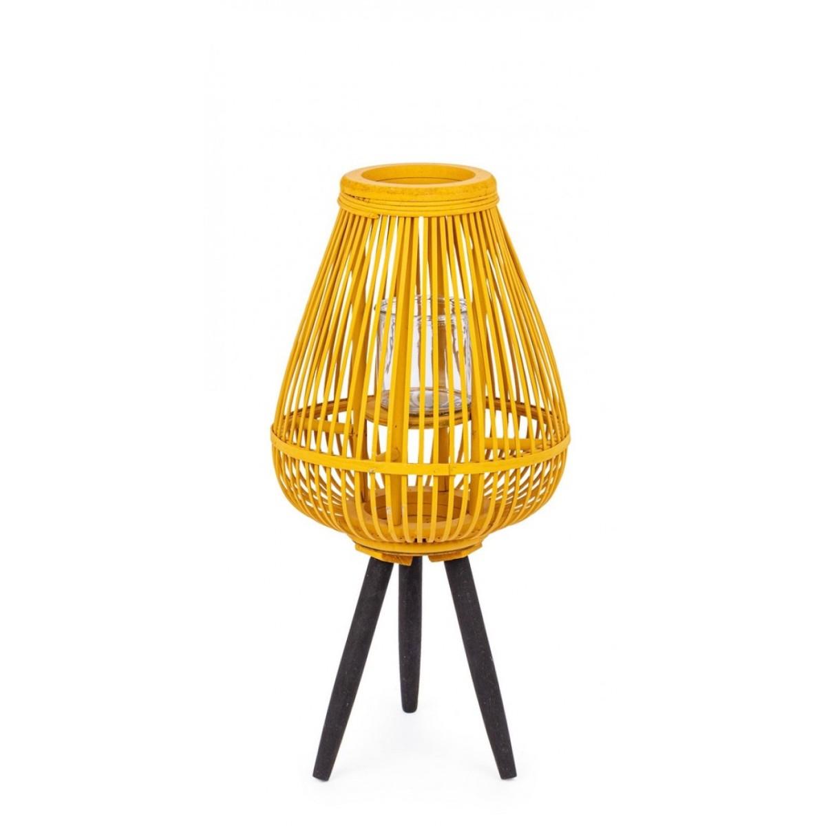 Lanterna Treppiede Ninette Ocra-Nero S | Bizzotto