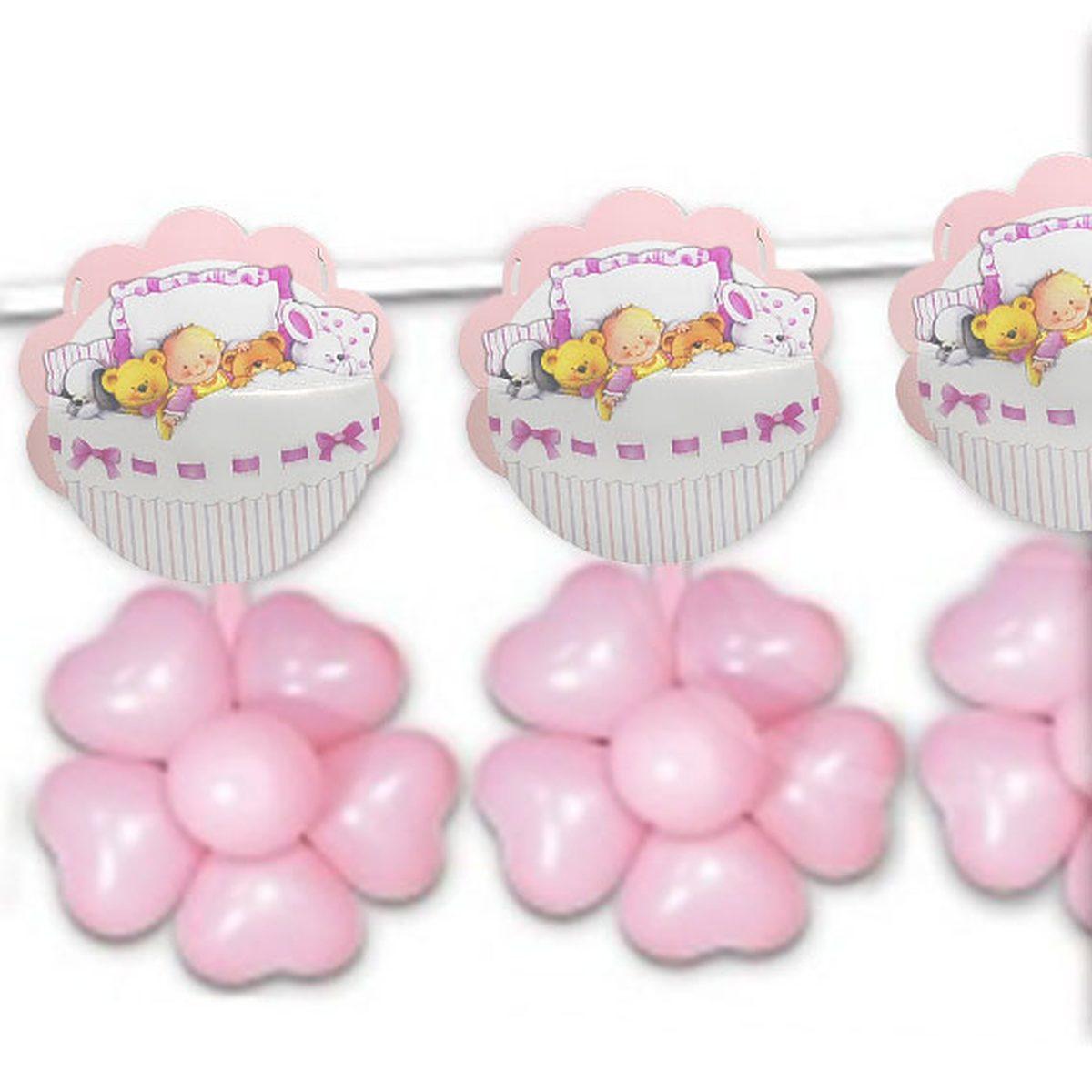 Festone Party Rosa con Palloncini mt.2,3 |M2 Store