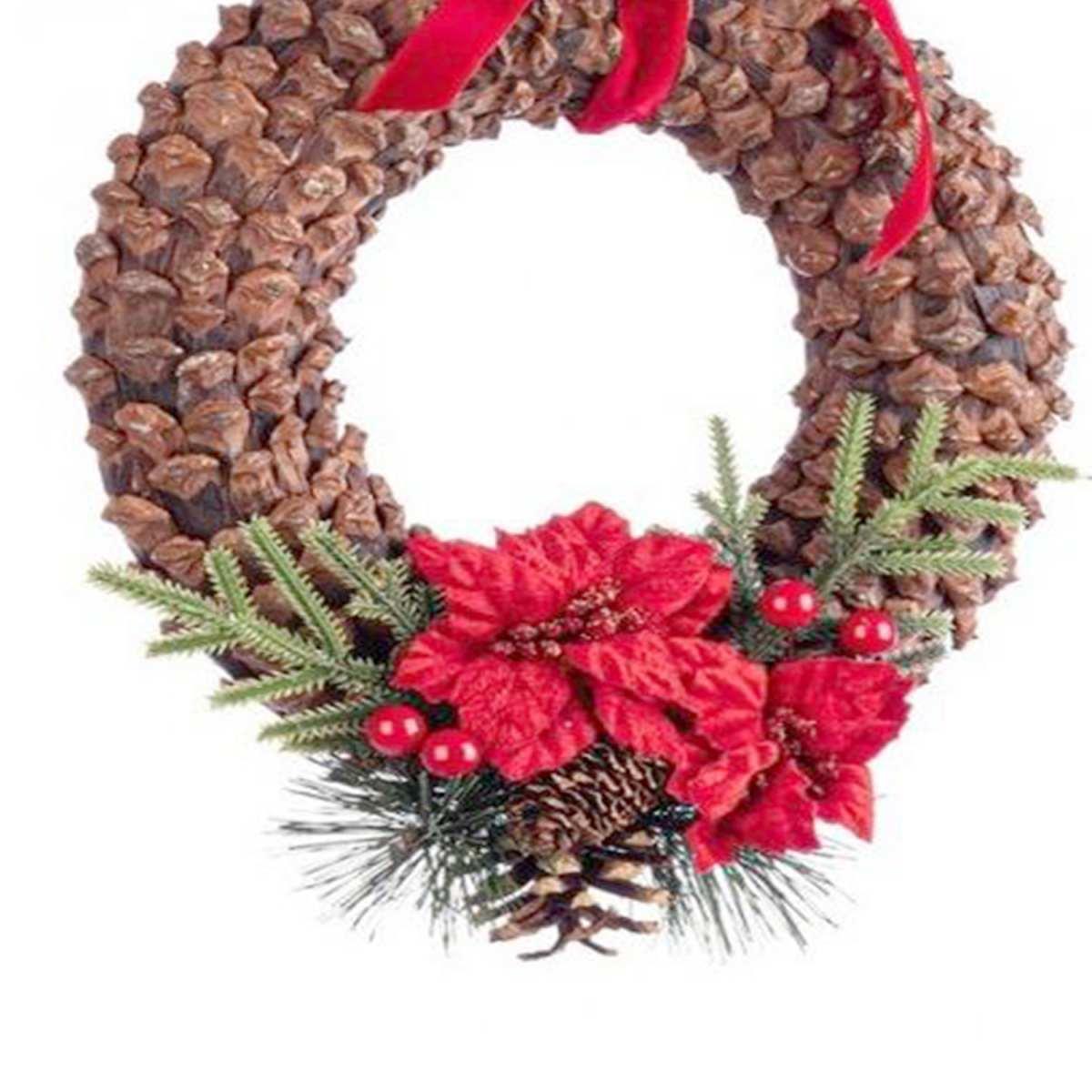 Fuoriporta Legno con Pigne e Bacche cm.24x27 |Bizzotto