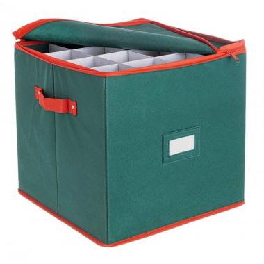 Contenitore Palline Natale Verde con Scomparti cm.33x33 |Bizzotto