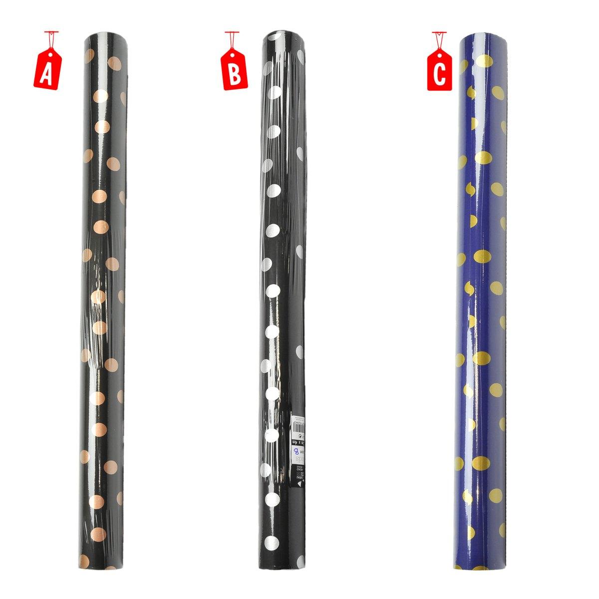 Carta Regalo Natale cm.70x400 Rotolo Pois 3 Modelli |M2 Store