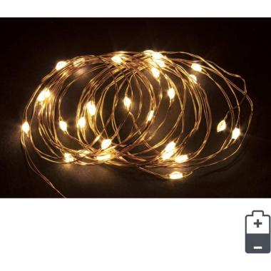 Luci Natale Esterno Batteria LED 30 Micro Copper |Bizzotto
