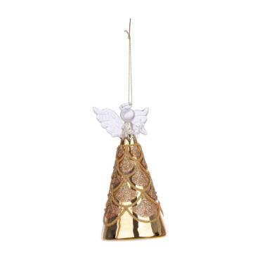 Pallina Natale Vetro cm.14,5 Angelo Oro con Ali |Bizzotto