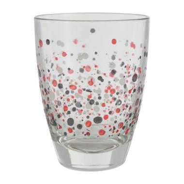 Bicchiere Vetro Singolo Acqua Murano Nero Rosso ml.250