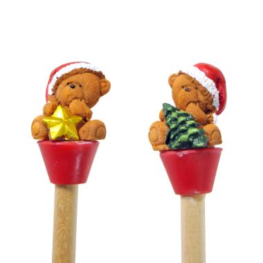 Gioco Matita Orso Natale cm.21 Assortita 2 Modelli |Bizzotto