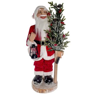 Babbo Natale con Albero con Luci cm.60