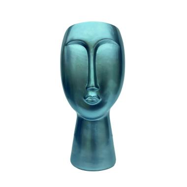 Vaso Ceramica Scultura Blu cm.25x50