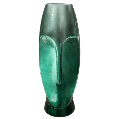 Vaso Ceramica Sculture Verde cm.Ø19x51