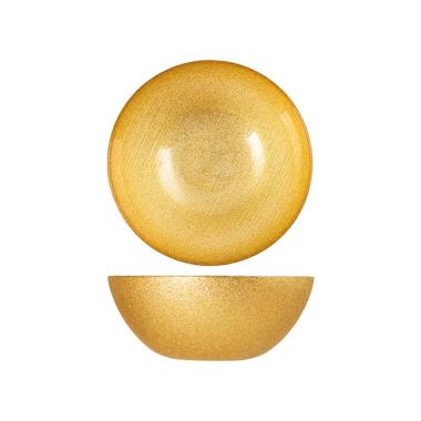 Piatto Vetro Bowl Charme Oro con Glitter cm.Ø22