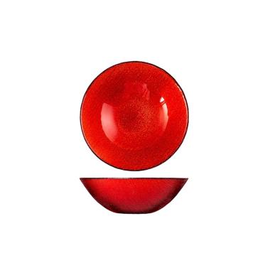 Ciotola Vetro Bowl Rossa con Glitter cm.Ø15