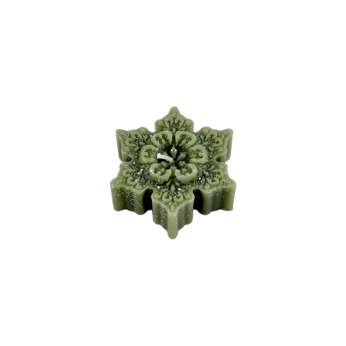 Candela Profumata Fiocco Neve Verde Brinato cm.7 4 Modelli